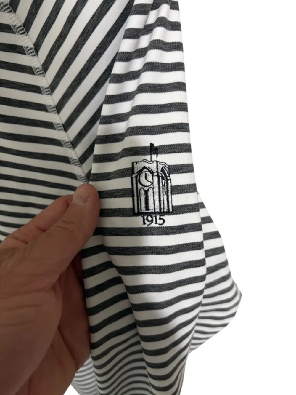 G/FORE 1/4 Zip Pullover Golf Sweater Mens Size XL Striped 1915 Logo - Picture 5 of 7
